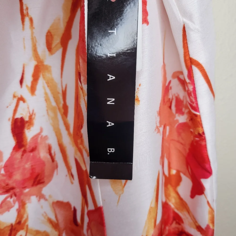Tiana B. Floral Midi Dress - White and Orange - Picture 5 of 11